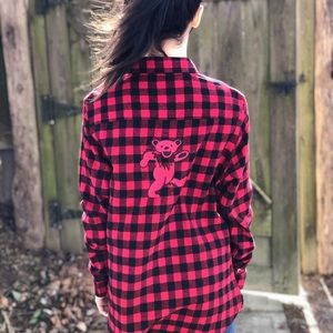 Grateful Dead dancing bear flannel